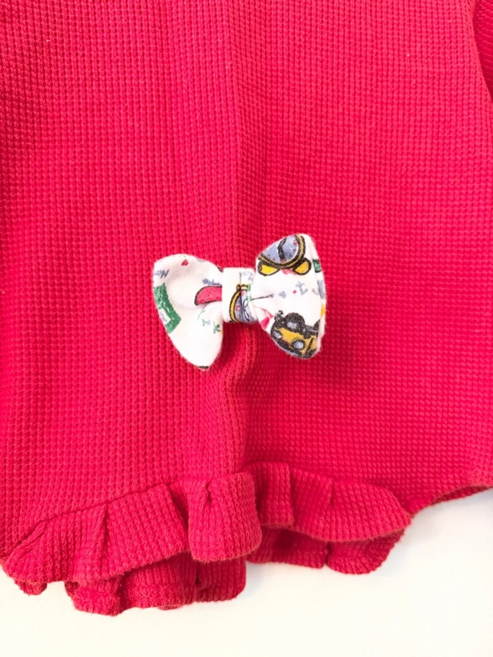 Disney Minnie Cardigan Schoolgirl Red Waffle Knit‎ 24M
